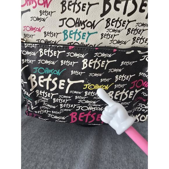 Betsey Johnson Backpack Logo Black Pink Large - Picture 6 of 10